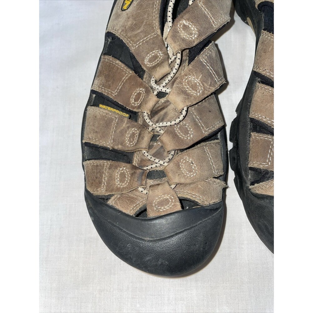 Keen River Sandals Men’s Size 10.5 M Tan Leather Waterproof Cinch Strap - Picture 8 of 12